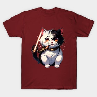 Star Cat Tshirt and Stickers Design Cute Cat Sci-Fi Characters Robot Carousel T-Shirt